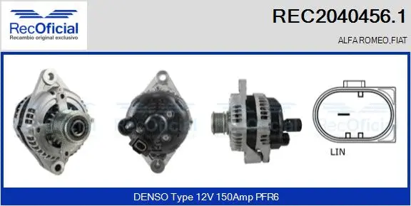 Alternateur RECOFICIAL REC2040456.1