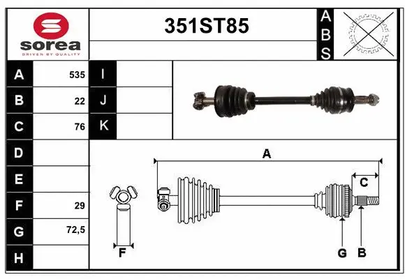Arbre de transmission STARTCAR 351ST85