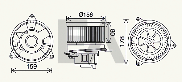 Moteur électrique, pulseur d'air habitacle EACLIMA 42A22021