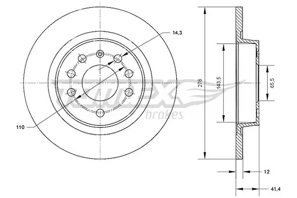Disque de frein TOMEX Brakes TX 70-81