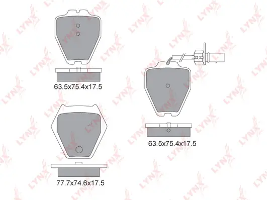 Kit de plaquettes de frein, frein à disque LYNXAUTO BD-1225