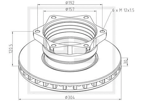 Disque de frein PE Automotive 016.651-00A
