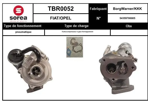 Turbocompresseur, suralimentation EAI TBR0052