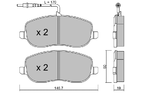 Kit de plaquettes de frein, frein à disque AISIN BPFI-1023