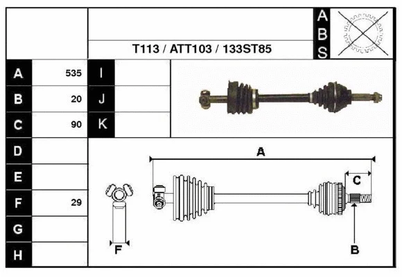 Arbre de transmission Technika 47133