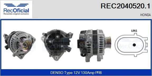 Alternateur RECOFICIAL REC2040520.1