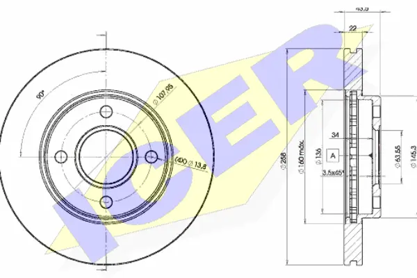 Disque de frein ICER 78BD3270-2