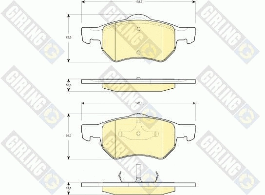 Kit de plaquettes de frein, frein à disque GIRLING 6141282