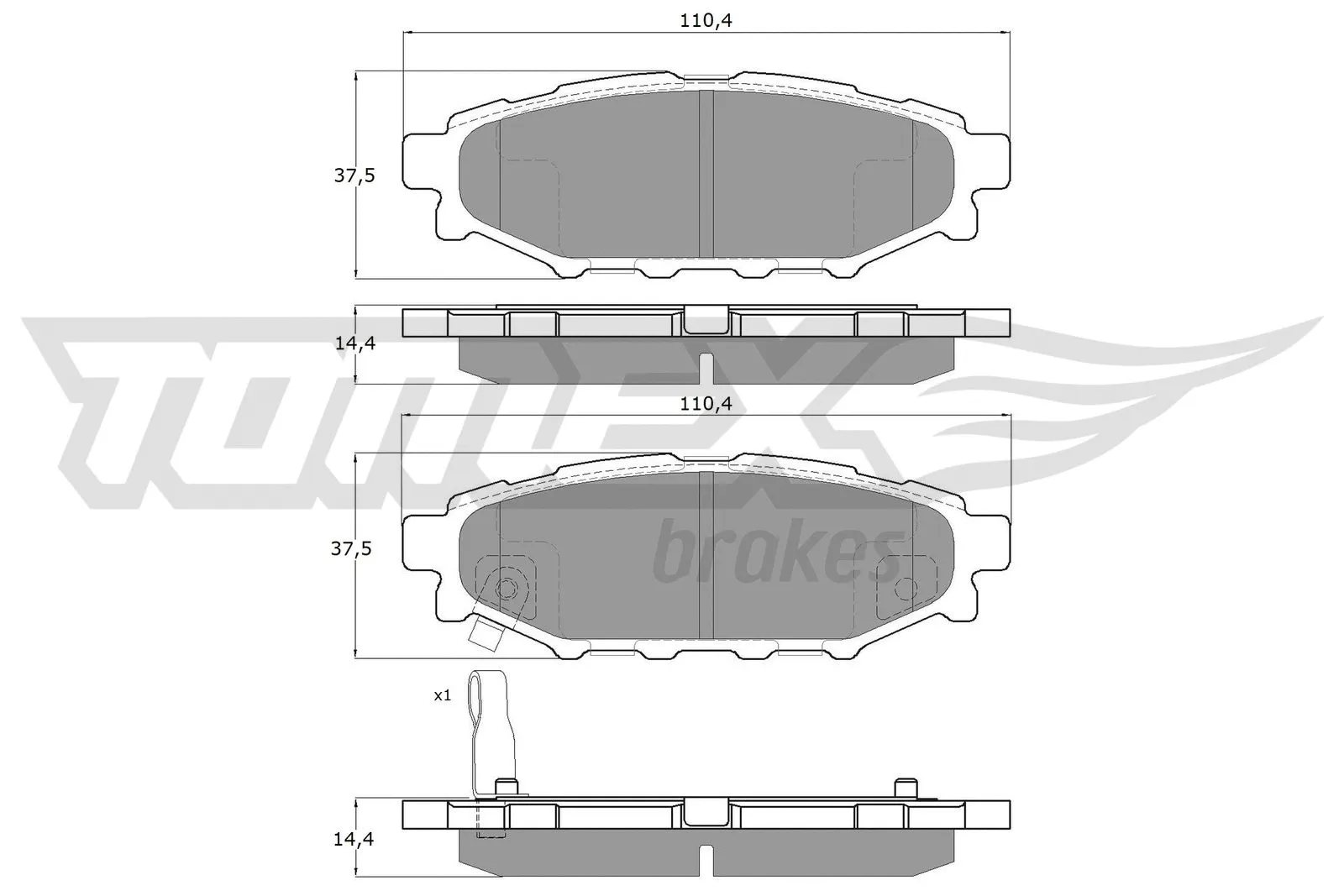 Kit de plaquettes de frein, frein à disque TOMEX Brakes TX 15-37
