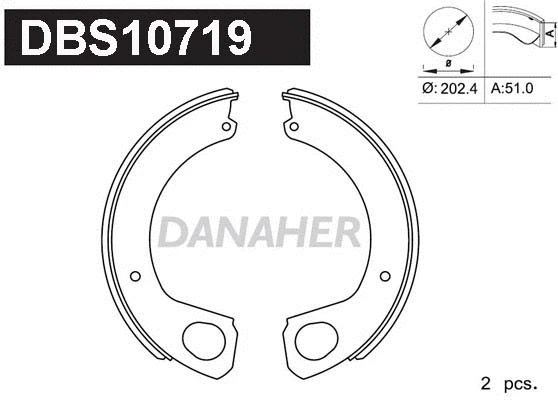 Jeu de mâchoires de frein, frein de stationnement DANAHER DBS10719