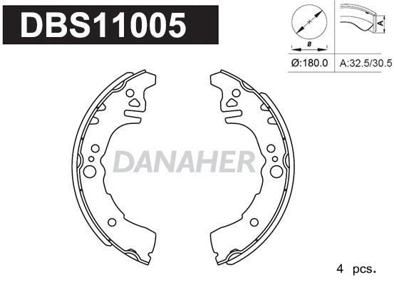 Jeu de mâchoires de frein DANAHER DBS11005