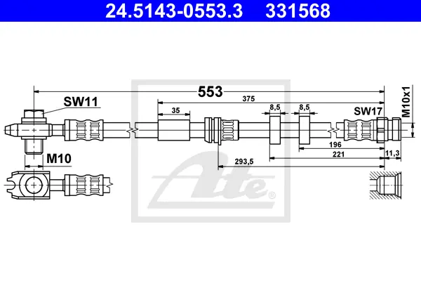 Flexible de frein ATE-APAC 24.5143-0553.3