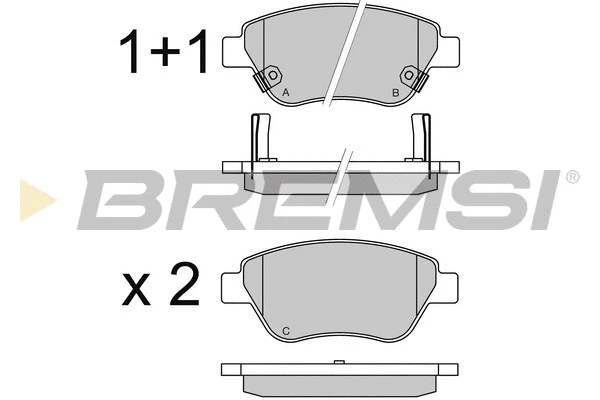 Kit de plaquettes de frein, frein à disque BREMSI BP3577