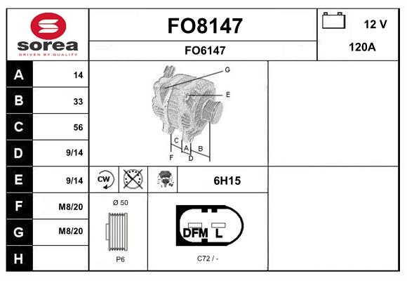 Alternateur SNRA FO8147