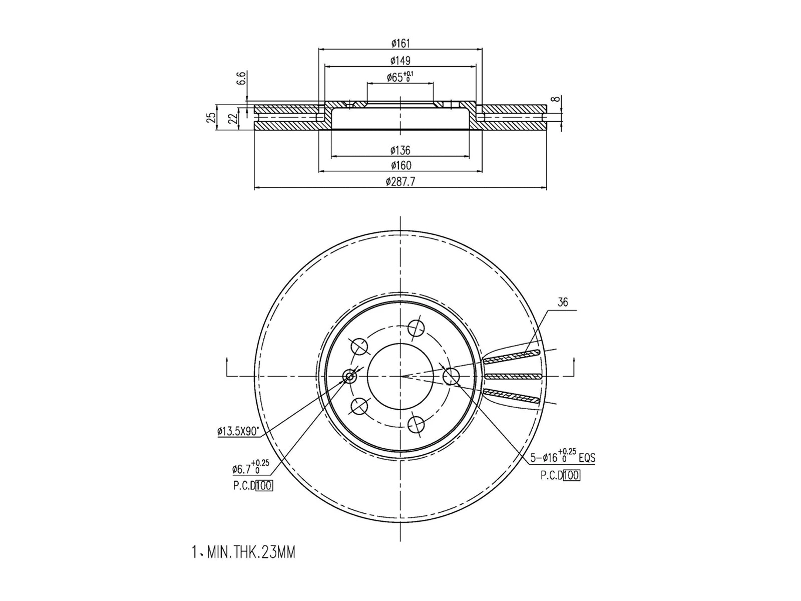 Disque de frein A.Z. Meisterteile AZMT-44-024-1484