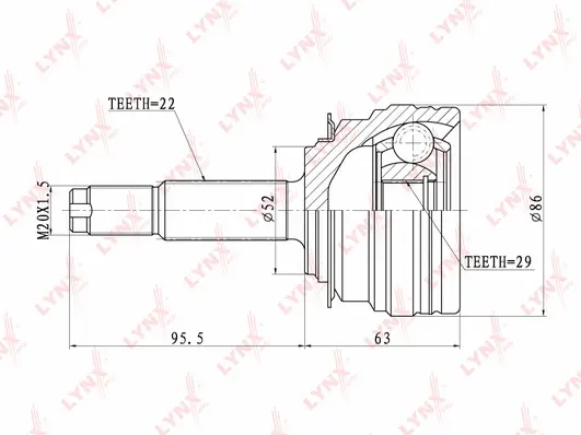 Jeu de joints, arbre de transmission LYNXAUTO CO-1810
