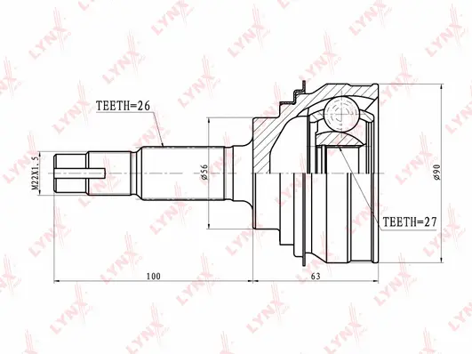 Jeu de joints, arbre de transmission LYNXAUTO CO-7513