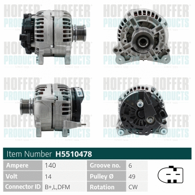 Alternateur HOFFER H5510478
