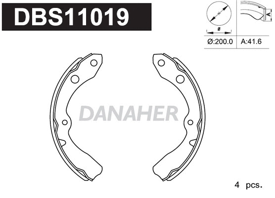 Jeu de mâchoires de frein DANAHER DBS11019