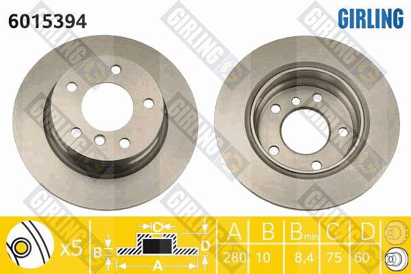 Disque de frein GIRLING 6015394