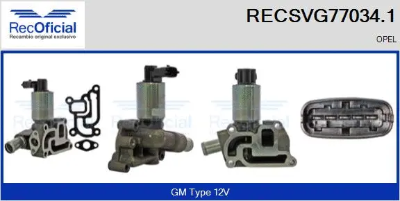 Vanne EGR RECOFICIAL RECSVG77034.1