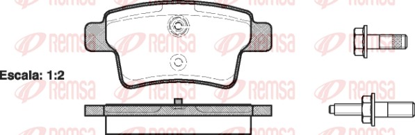 Kit de plaquettes de frein, frein à disque REMSA 1241.00