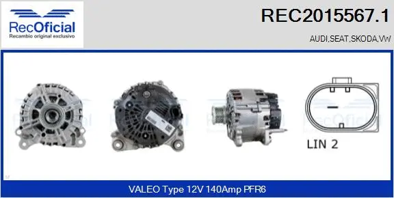 Alternateur RECOFICIAL REC2015567.1
