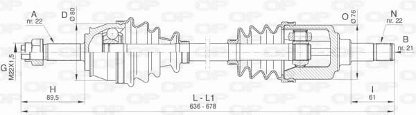Arbre de transmission OPEN PARTS DRS6451.00