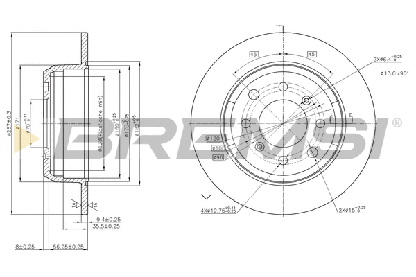 Disque de frein BREMSI CD6002S