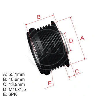Poulie roue libre, alternateur ZM ZM 96.000.35
