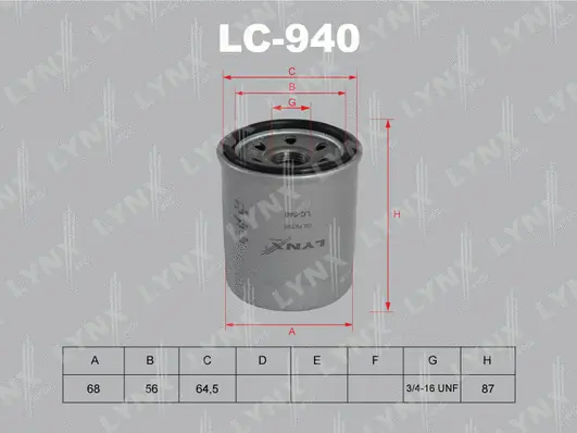 Filtre à huile LYNXAUTO LC-940