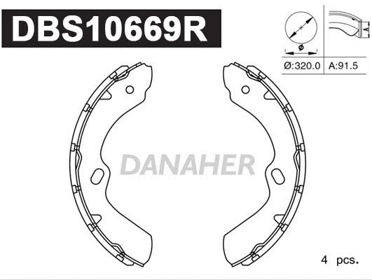 Jeu de mâchoires de frein DANAHER DBS10669R