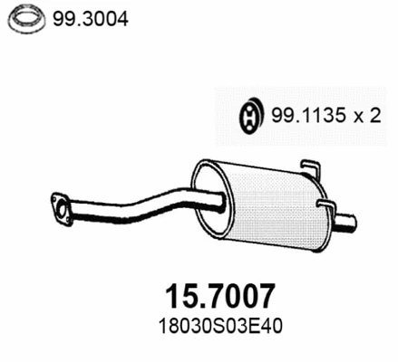 Silencieux arrière ASSO 15.7007