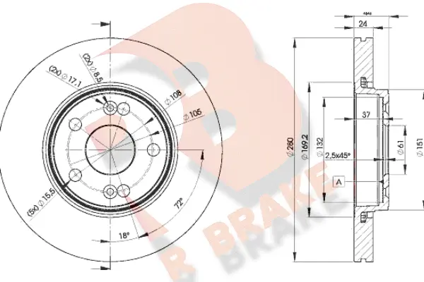 Disque de frein R BRAKE 78RBD26198