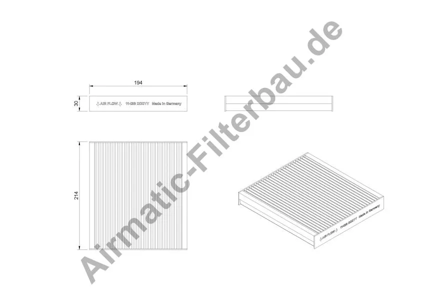 Filtre, air de l'habitacle AIRMATIC Filterbau IF1143B