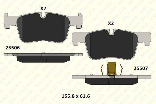 Kit de plaquettes de frein, frein à disque KALE 25506 182 05