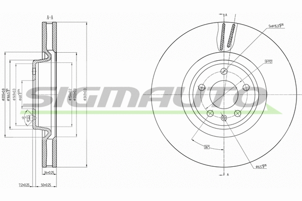 Disque de frein SIGMAUTO DBC598V