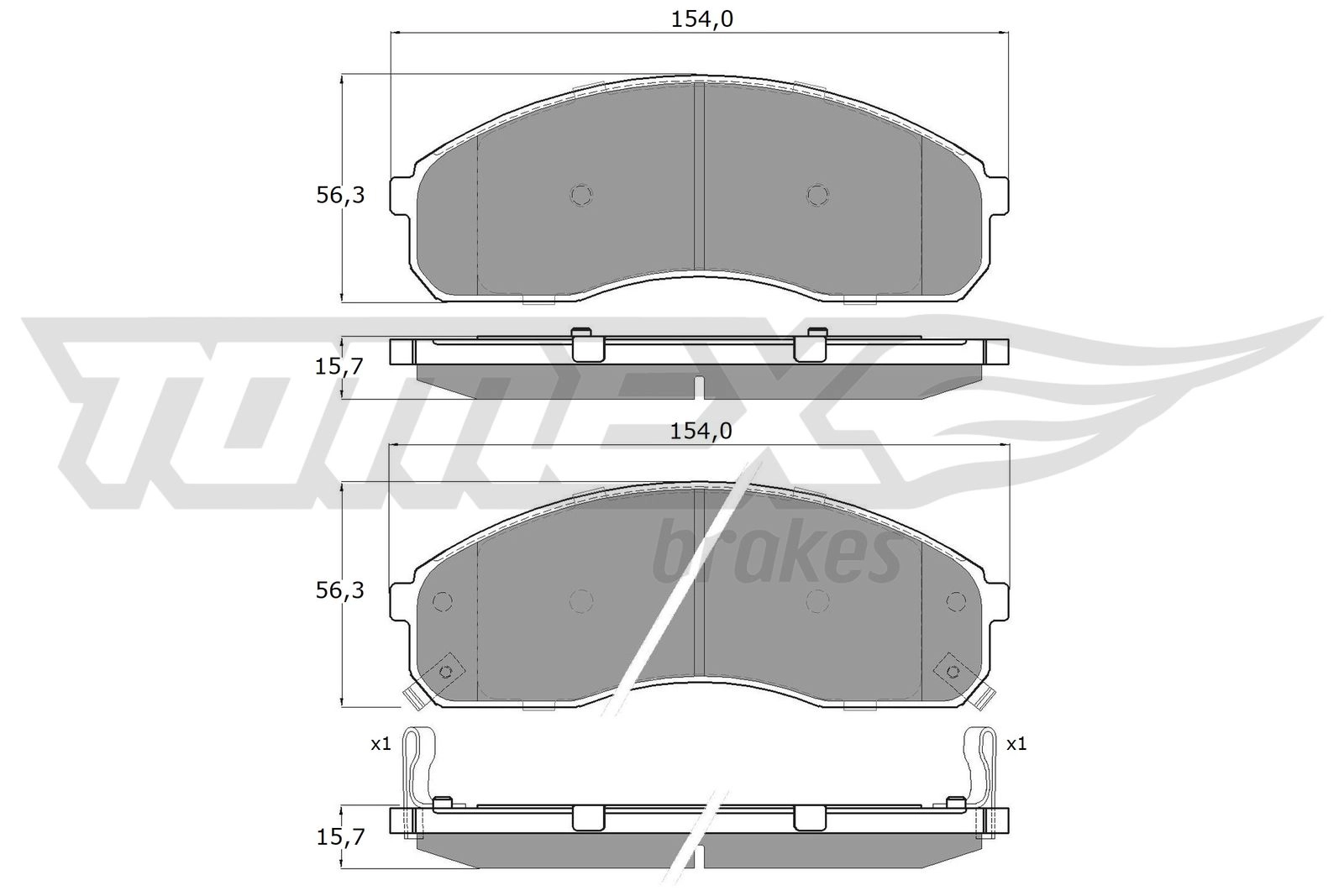 Kit de plaquettes de frein, frein à disque TOMEX Brakes TX 12-42