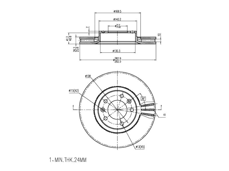 Disque de frein A.Z. Meisterteile AZMT-44-024-1430