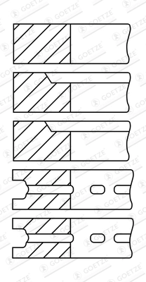 Jeu de segments de pistons GOETZE ENGINE 08-525200-00