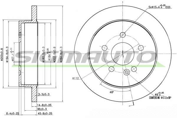 Disque de frein SIGMAUTO DBB037S