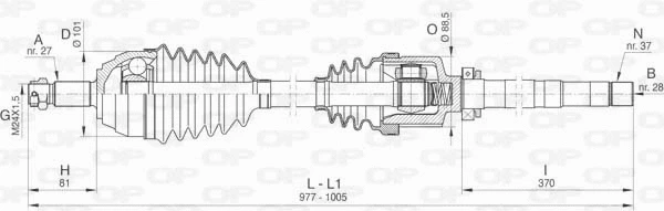 Arbre de transmission OPEN PARTS DRS6432.00