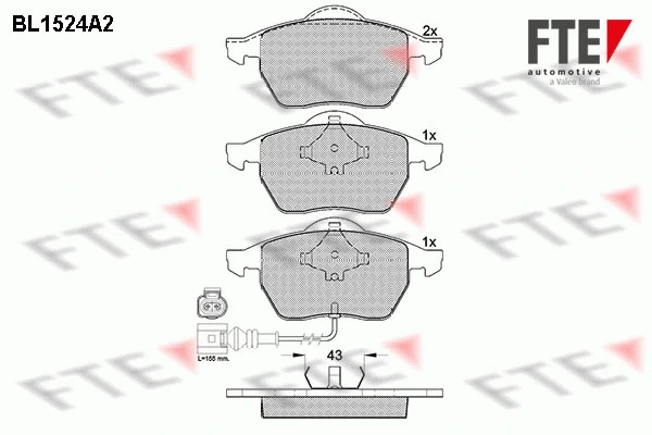 Kit de plaquettes de frein, frein à disque FTE 9010231