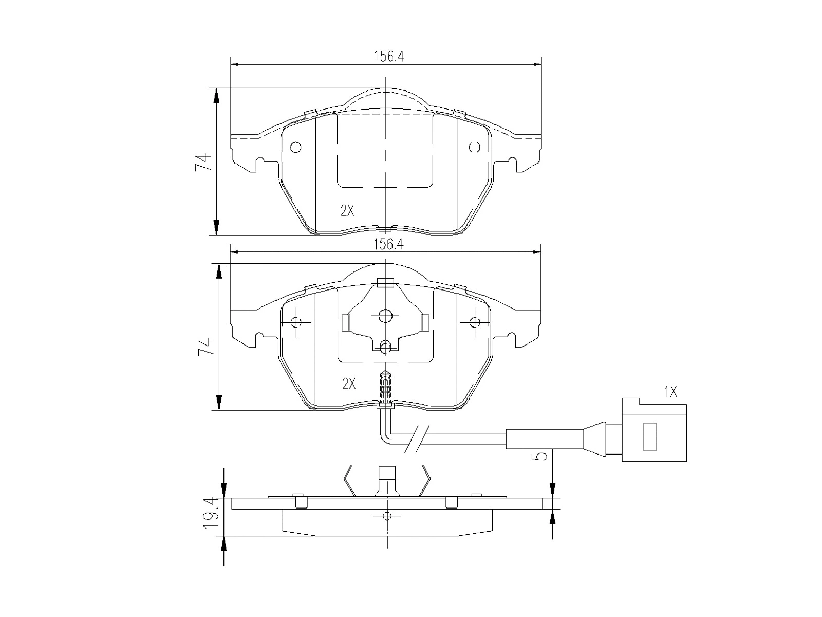 Kit de plaquettes de frein, frein à disque A.Z. Meisterteile AZMT-44-022-1124