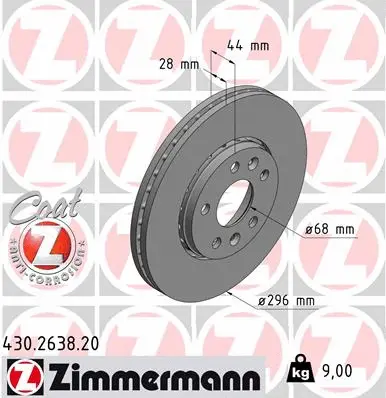 Disque de frein ZIMMERMANN 430.2638.20