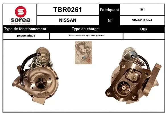 Turbocompresseur, suralimentation EAI TBR0261