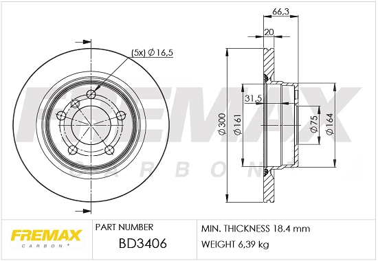 Disque de frein FREMAX BD-3406