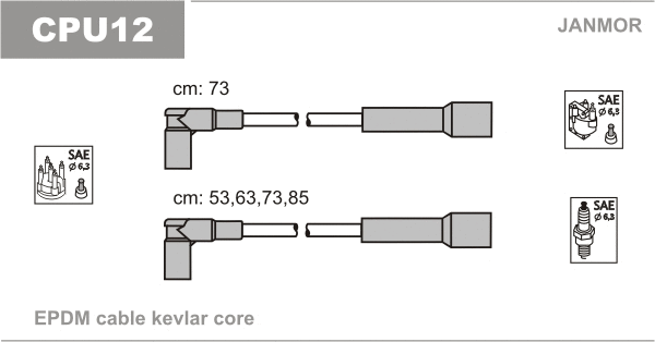 Kit de câbles d'allumage JANMOR CPU12