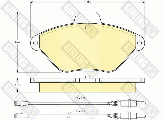 Kit de plaquettes de frein, frein à disque GIRLING 6111023