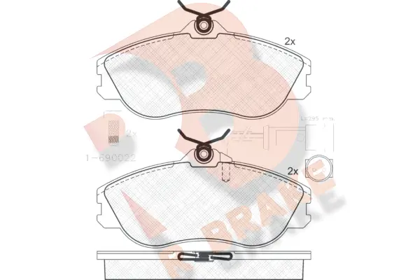 Kit de plaquettes de frein, frein à disque R BRAKE RB0873-202
